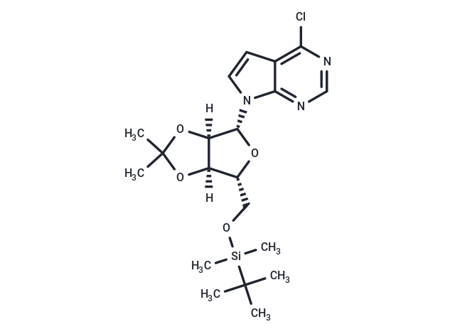 化合物 4-Chloro-7-[(5-O-t-butyldimethylsilyl)-2,3-O-isopropyli-dene-β-D-ribofuranosyl]-7H-pyrrolo[2,3-d]pyrimidine,4-Chloro-7-[(5-O-t-butyldimethylsilyl)-2,3-O-isopropyli-dene-β-D-ribofuranosyl]-7H-pyrrolo[2,3-d]pyrimidine