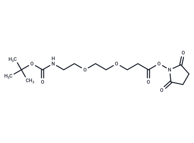 化合物 Boc-NH-PEG2-C2-NHS ester,Boc-NH-PEG2-C2-NHS ester