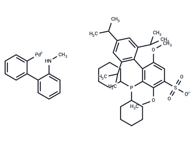 化合物 Methanesulfonato(2-dicyclohexylphosphino-3,6-dimethoxy-2',4',6'-tri-i-propyl-1,1'-biphenyl)(2'-methylamino-1,1'-biphenyl-2-yl)palladium(II),BrettPhos Pd G4