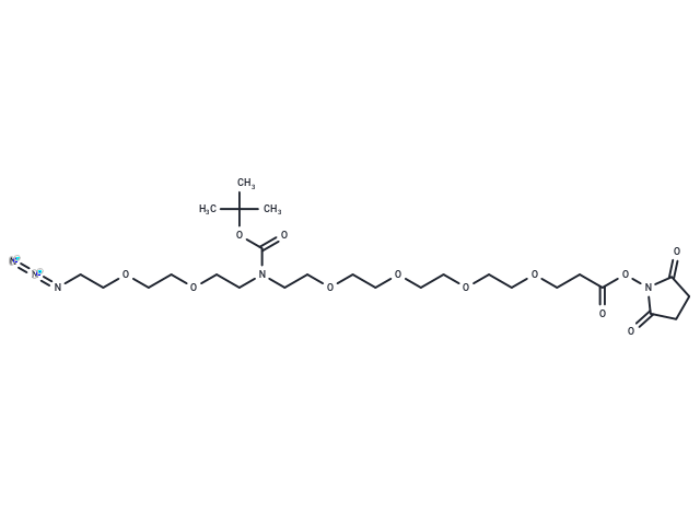 化合物 N-(Azido-PEG2)-N-Boc-PEG4-NHS ester,N-(Azido-PEG2)-N-Boc-PEG4-NHS ester