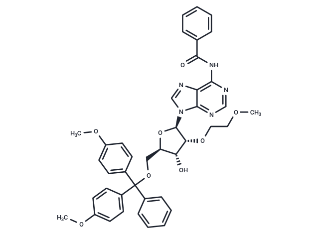 化合物 N6-Benzoyl-5’-O-(4,4’-dimethoxytrityl)-2’-O-(2-methoxyethyl)adenosine,N-Benzoyl-5'-O-dmtr-2'-O-(2-methoxyethyl)-adenosine