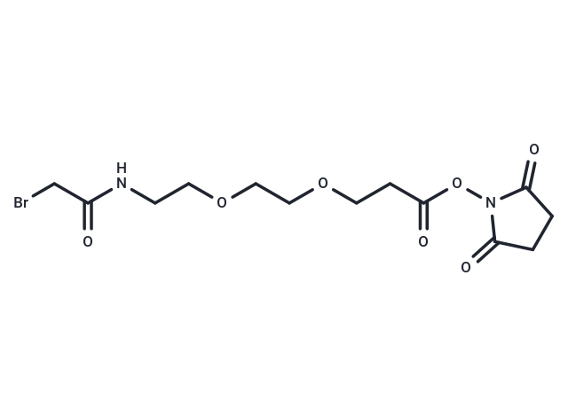 化合物 Bromoacetamido-PEG2-C2-NHS ester,Bromoacetamido-PEG2-C2-NHS ester