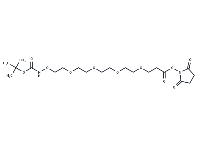 化合物 t-Boc-Aminooxy-PEG4-NHS ester,t-Boc-Aminooxy-PEG4-NHS ester