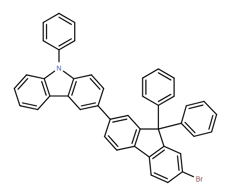 3-(7-溴-9,9-二苯基-9H-芴-2-基)-9-苯基-9H-咔唑,3-(7-Bromo-9,9-diphenyl-9H-fluoren-2-yl)-9-phenyl-9H-carbazole