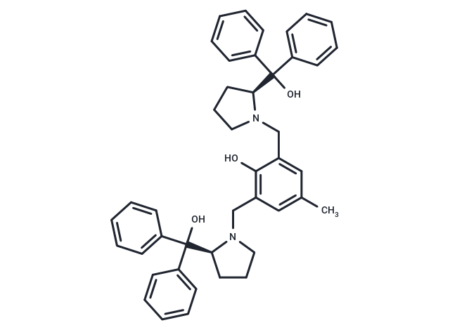 化合物 ((2S,2'S)-1,1'-((2-Hydroxy-5-methyl-1,3-phenylene)bis(methylene))bis(pyrrolidine-2,1-diyl))bis(diphenylmethanol),((2S,2'S)-1,1'-((2-Hydroxy-5-methyl-1,3-phenylene)bis(methylene))bis(pyrrolidine-2,1-diyl))bis(diphenylmethanol)