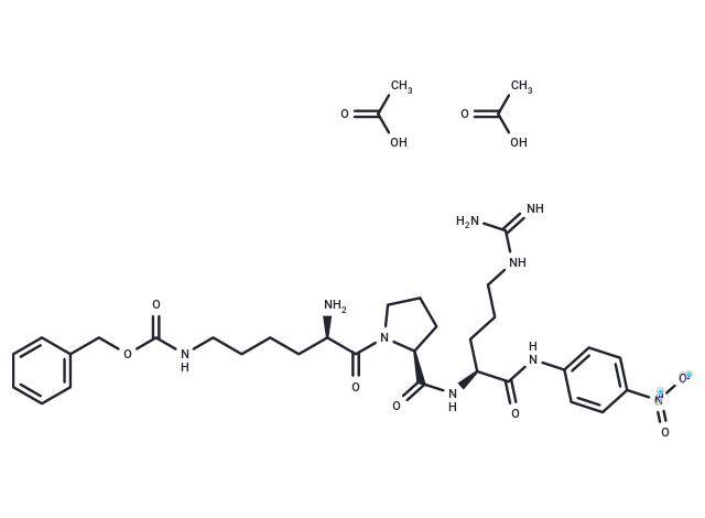 化合物 D-Lys(Z)-Pro-Arg-pNA diacetate,D-Lys(Z)-Pro-Arg-pNA diacetate