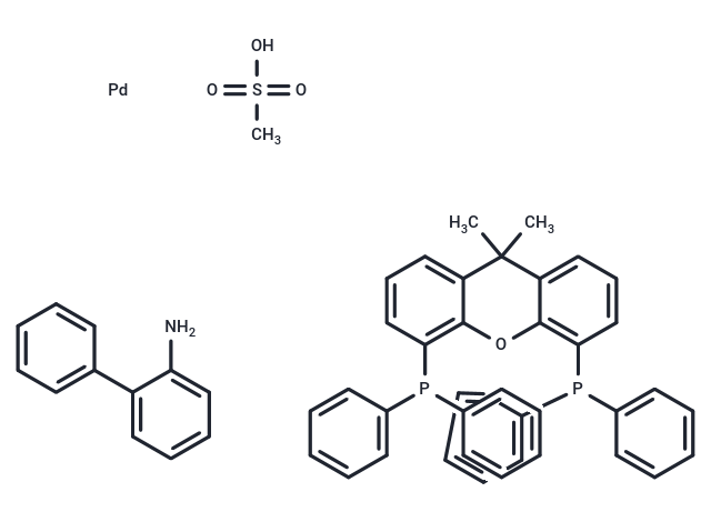 化合物 [2'-(Amino-κN)[1,1'-biphenyl]-2-yl-κC][[5-(diphenylphosphino)-9,9-dimethyl-9H-xanthen-4-yl]diphenylphosphine-κP](methanesulfonato-κO)palladium,[2'-(Amino-κN)[1,1'-biphenyl]-2-yl-κC][[5-(diphenylphosphino)-9,9-dimethyl-9H-xanthen-4-yl]diphenylphosphine-κP](methanesulfonato-κO)palladium