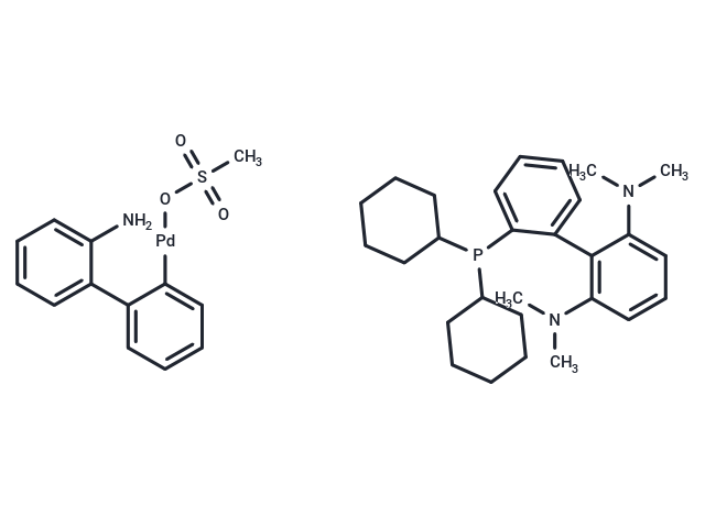 化合物 Methanesulfonato(2-dicyclohexylphosphino-2',6'-bis(dimethylamino)-1,1'-biphenyl)(2'-amino-1,1'-biphenyl-2-yl)palladium(II),Methanesulfonato(2-dicyclohexylphosphino-2',6'-bis(dimethylamino)-1,1'-biphenyl)(2'-amino-1,1'-biphenyl-2-yl)palladium(II)