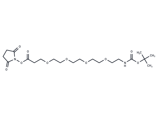 化合物 Boc-NH-PEG4-NHS ester,Boc-NH-PEG4-NHS ester