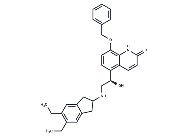 化合物 (R)-8-(Benzyloxy)-5-(2-((5,6-diethyl-2,3-dihydro-1H-inden-2-yl)amino)-1-hydroxyethyl)quinolin-2(1H)-one,(R)-8-(Benzyloxy)-5-(2-((5,6-diethyl-2,3-dihydro-1H-inden-2-yl)amino)-1-hydroxyethyl)quinolin-2(1H)-one