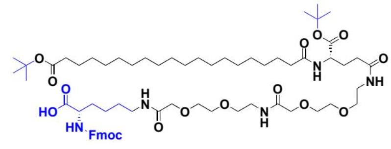 替爾泊肽側(cè)鏈,Fmoc-L-Lys[C20-OtBu-Glu(OtBu)-AEEA-AEEA]-OH