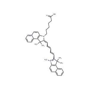 化合物 2-(5-(3-(5-Carboxypentyl)-1,1-dimethyl-1,3-dihydro-2H-benzo[e]indol-2-ylidene)penta-1,3-dien-1-yl)-1,1,3-trimethyl-1H-benzo[e]indol-3-ium,2-(5-(3-(5-Carboxypentyl)-1,1-dimethyl-1,3-dihydro-2H-benzo[e]indol-2-ylidene)penta-1,3-dien-1-yl)-1,1,3-trimethyl-1H-benzo[e]indol-3-ium