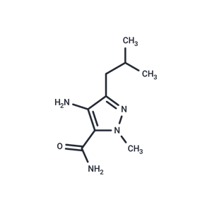 化合物 4-Amino-1-methyl-3-(2-methylpropyl)-1H-pyrazole-5-carboxamide|T64521|TargetMol