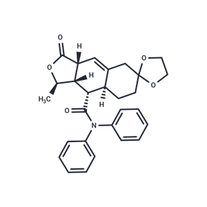 化合物 (1'R,3a'R,8a'S,9'S,9a'S)-1'-Methyl-3'-oxo-N,N-diphenyl-3',3a',5',7',8',8a',9',9a'-octahydro-1'H-spiro[[1,3]dioxolane-2,6'-naphtho[2,3-c]furan]-9'-carboxamide|T67324|TargetMol