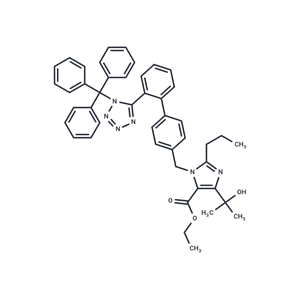 化合物 Ethyl 4-(2-hydroxypropan-2-yl)-2-propyl-1-((2'-(1-trityl-1H-tetrazol-5-yl)-[1,1'-biphenyl]-4-yl)methyl)-1H-imidazole-5-carboxylate|T67226|TargetMol