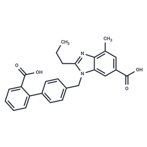 化合物 1-((2'-Carboxy-[1,1'-biphenyl]-4-yl)methyl)-4-methyl-2-propyl-1H-benzo[d]imidazole-6-carboxylic acid|T66382|TargetMol