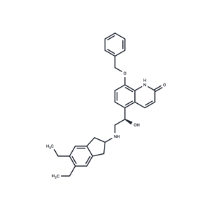 化合物 (R)-8-(Benzyloxy)-5-(2-((5,6-diethyl-2,3-dihydro-1H-inden-2-yl)amino)-1-hydroxyethyl)quinolin-2(1H)-one|T66254|TargetMol