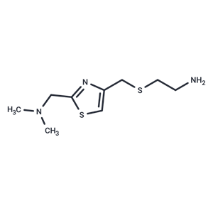 化合物 2-(((2-((Dimethylamino)methyl)thiazol-4-yl)methyl)thio)ethanamine|T66197|TargetMol