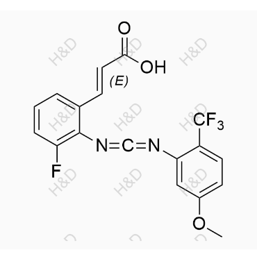 來特莫韋雜質(zhì)12,(E)-3-(3-fluoro-2-((((5-methoxy-2-(trifluoromethyl)phenyl)imino)methylene)amino)phenyl)acrylic acid