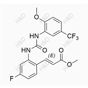 (E)-methyl 3-(4-fluoro-2-(3-(2-methoxy-5-(trifluoromethyl)phenyl)ureido)phenyl)acrylate	来特莫韦杂质4