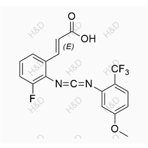 (E)-3-(3-fluoro-2-((((5-methoxy-2-(trifluoromethyl)phenyl)imino)methylene)amino)phenyl)acrylic acid	来特莫韦杂质12