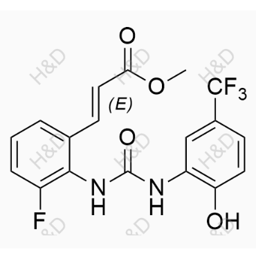 來特莫韋雜質(zhì)16,(E)-methyl 3-(3-fluoro-2-(3-(2-hydroxy-5-(trifluoromethyl)phenyl)ureido)phenyl)acrylate