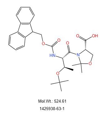 (4S)-3-[(2S,3R)-3-(叔丁氧基)-2-[[芴甲氧羰基]氨基]-1-氧代丁基]-2,2-二甲基-4-惡唑烷羧酸,Fmoc-Thr(tBu)-Ser(Psi(Me,Me)pro)-OH