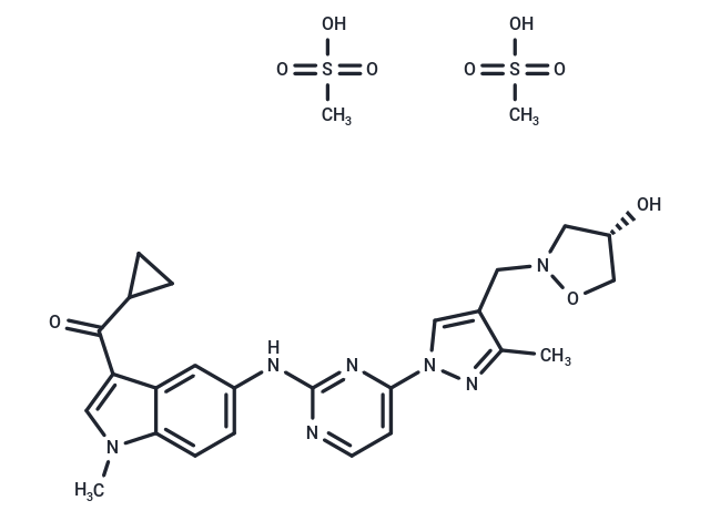 化合物 Cevidoplenib dimesylate,Cevidoplenib dimesylate