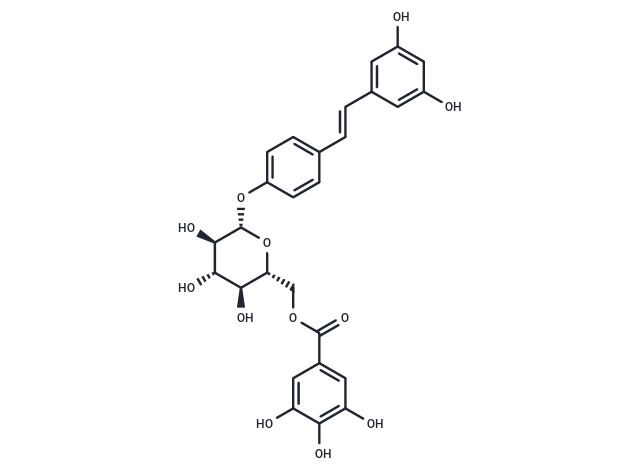 白藜蘆醇-4'-O-BETA-D-(6''-O-沒食子酰) 葡萄糖苷,Resveratrol 4'-(6-galloylglucoside)