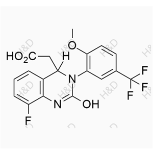 來特莫韋雜質(zhì)R,2-(8-fluoro-2-hydroxy-3-(2-methoxy-5-(trifluoromethyl)phenyl)-3,4-dihydroquinazolin-4-yl)acetic acid