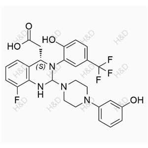 來特莫韋雜質(zhì)42,2-((4S)-8-fluoro-3-(2-hydroxy-5-(trifluoromethyl)phenyl)-2-(4-(3-hydroxyphenyl)piperazin-1-yl)-1,2,3,4-tetrahydroquinazolin-4-yl)acetic acid