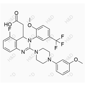 來特莫韋雜質(zhì)46,2-(5-fluoro-3-(2-methoxy-5-(trifluoromethyl)phenyl)-2-(4-(3-methoxyphenyl)piperazin-1-yl)-3,4-dihydroquinazolin-4-yl)acetic acid