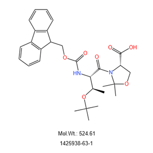 (4S)-3-[(2S,3R)-3-(叔丁氧基)-2-[[芴甲氧羰基]氨基]-1-氧代丁基]-2,2-二甲基-4-惡唑烷羧酸,Fmoc-Thr(tBu)-Ser(Psi(Me,Me)pro)-OH