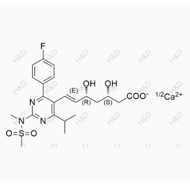 瑞舒伐他汀EP雜質(zhì)G(鈣鹽),calcium (3S,5R,E)-7-(4-(4-fluorophenyl)-6-isopropyl-2-(N-methylmethylsulfonamido)pyrimidin-5-yl)-3,5-dihydroxyhept-6-enoate