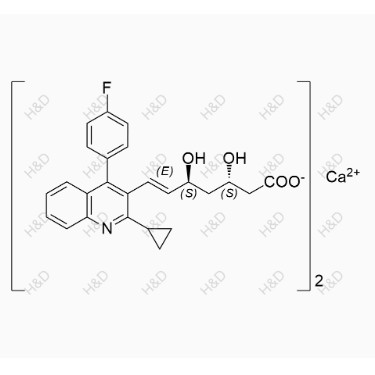 匹伐他汀雜質(zhì)21,(3S,5S,E)-7-(2-cyclopropyl-4-(4-fluorophenyl)quinolin-3-yl)-3,5-dihydroxyhept-6-enoic acid, calcium salt (2:1)