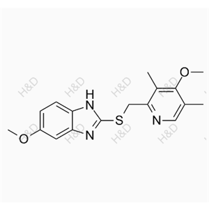 5-methoxy-2-(((4-methoxy-3,5-dimethylpyridin-2-yl)methyl)thio)-1H-benzo[d]imidazole	奥美拉唑杂质C	73590-85-9