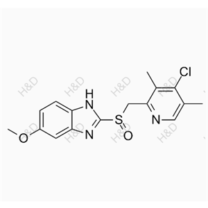 2-(((4-chloro-3,5-dimethylpyridin-2-yl)methyl)sulfinyl)-5-methoxy-1H-benzo[d]imidazole	奥美拉唑杂质H	863029-89-4