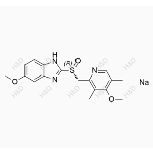 奧美拉唑雜質(zhì)28,(R)-5-methoxy-2-(((4-methoxy-3,5-dimethylpyridin-2-yl)methyl)sulfinyl)-1H-benzo[d]imidazole, sodium salt