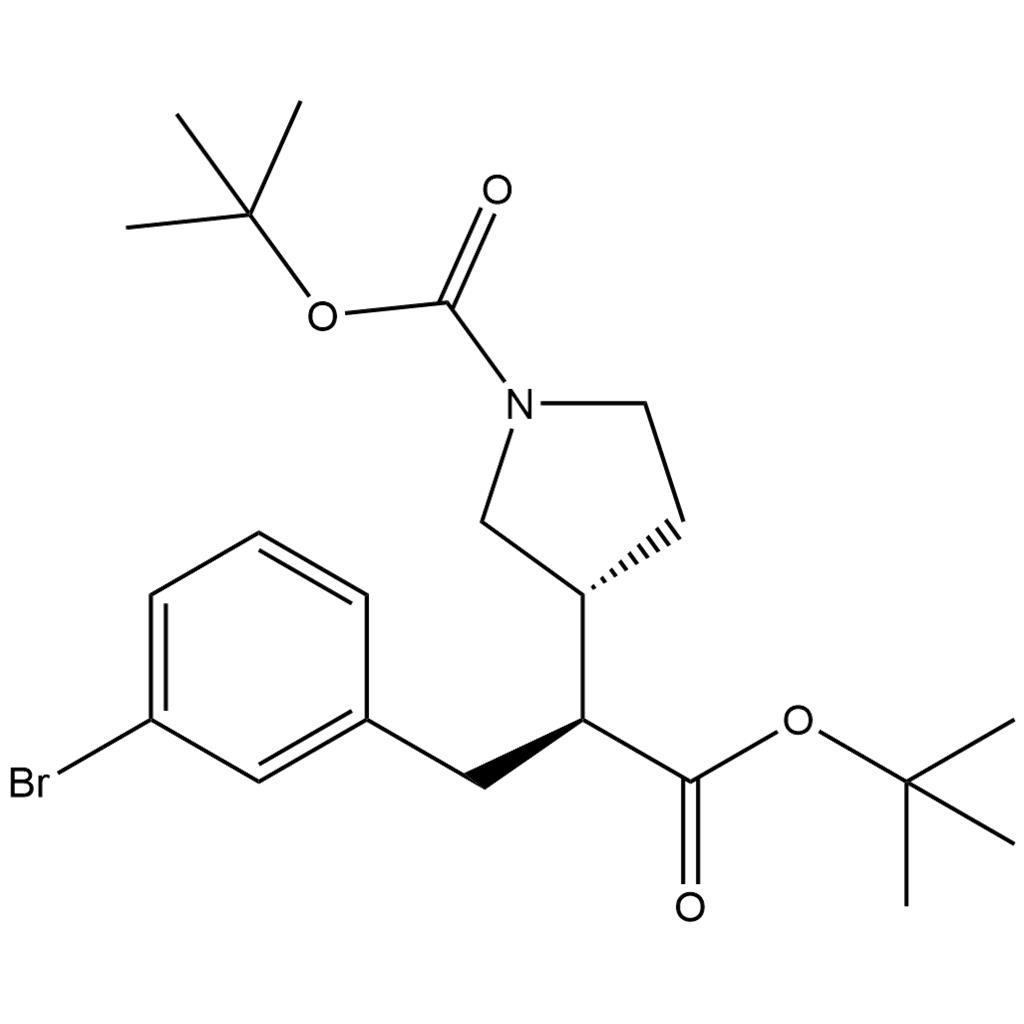 (3R)-3-[(2S)-3-(3-溴苯基)-1-叔丁氧基-1-氧代丙烷-2-基]吡咯烷-1-羧酸叔丁酯,tert-butyl (3R)-3-[(2S)-3-(3-bromophenyl)-1-(tert-butoxy)-1-oxopropan-2-yl]pyrrolidine-1-carboxylate