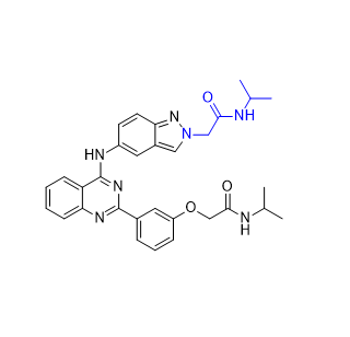 貝舒地爾雜質(zhì)07,N-isopropyl-2-(5-((2-(3-(2-(isopropylamino)-2-oxoethoxy)phenyl)quinazolin-4-yl)amino)-2H-indazol-2-yl)acetamide