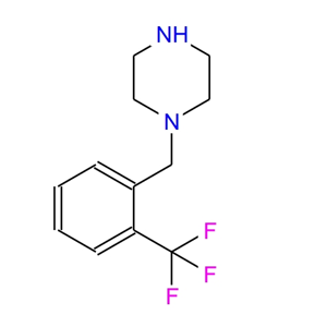 1-(2-三氟甲基芐基)哌嗪,1-[[2-(trifluoromethyl)phenyl]methyl]piperazine