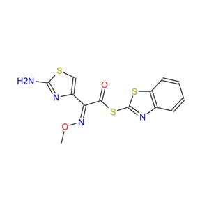 S-2-苯并噻唑基-2-氨基-alpha-(甲氧亞氨基)-4-噻唑硫代乙酸酯,S-Benzo[d]thiazol-2-yl 2-(2-aminothiazol-4-yl)-2-(methoxyimino)ethanethioate