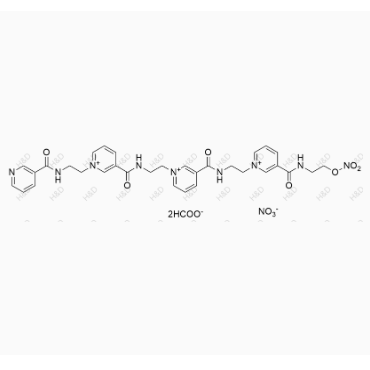 尼可地爾雜質(zhì)2(甲酸鹽硝酸鹽）,1-(2-(nicotinamido)ethyl)-3-((2-(3-((2-(3-((2-(nitrooxy)ethyl)carbamoyl)pyridin-1-ium-1-yl)ethyl)carbamoyl)pyridin-1-ium-1-yl)ethyl)carbamoyl)pyridin-1-ium diformate nitrate