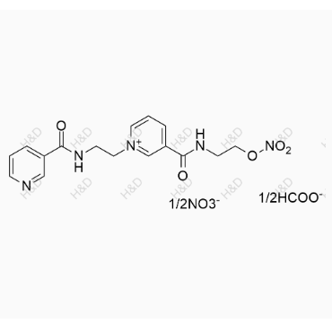 尼可地爾二聚體(半甲酸半硝酸）,mono(1-(2-(nicotinamido)ethyl)-3-((2-(nitrooxy)ethyl)carbamoyl)pyridin-1-ium) monoformate mononitrate