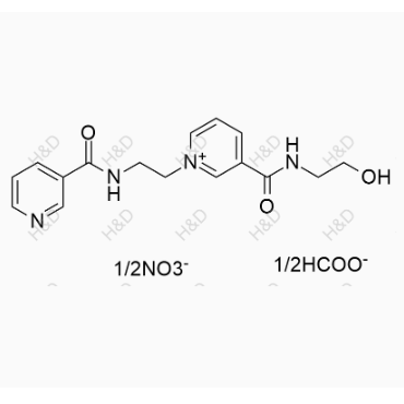 尼可地爾雜質(zhì)22(半甲酸半硝酸）,mono(3-((2-hydroxyethyl)carbamoyl)-1-(2-(nicotinamido)ethyl)pyridin-1-ium) monoformate mononitrate