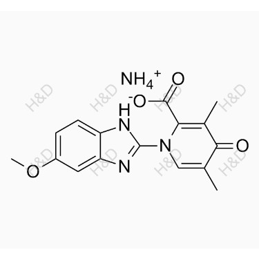 埃索美拉唑鈉雜質(zhì)H431,1,4-Dihydro-1-(5-methoxy-1H-benzimidazol-2-yl)-3,5-dimethyl-4-oxo-2-pyridinecarboxylic Acid Ammonium Salt