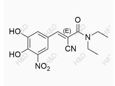 恩他卡朋,(E)-2-cyano-3-(3,4-dihydroxy-5-nitrophenyl)-N,N-diethylacrylamide