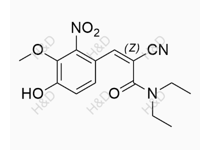 恩他卡朋EP雜質(zhì)15,(Z)-2-cyano-N,N-diethyl-3-(4-hydroxy-3-methoxy-2-nitrophenyl)acrylamide