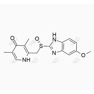 埃索美拉唑雜質(zhì)34,2-(((5-methoxy-1H-benzo[d]imidazol-2-yl)sulfinyl)methyl)-3,5-dimethylpyridin-4(1H)-one