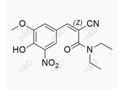 恩他卡朋EP雜質(zhì)19,(Z)-2-cyano-N,N-diethyl-3-(4-hydroxy-3-methoxy-5-nitrophenyl)acrylamide